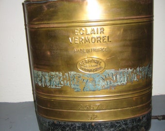 Vintage WWI French Eclair Vermorel Backpack Brass Sprayer Container - ca 1915