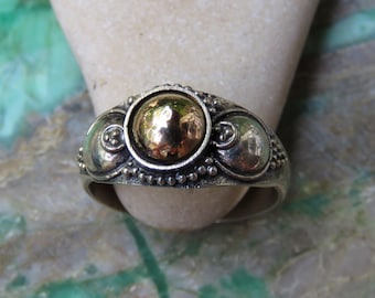 925 Silver//18kt Gold //Bali Ring SR-269-DG