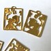 5 pcs Gold Plated 30mm Alice in Wonderland Card Open Back Bezel Charm Pendant