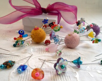 New! Stick With Me Assorted Pins, 10 Pretty Pins for Pretty Pincushions New Ordering Options!