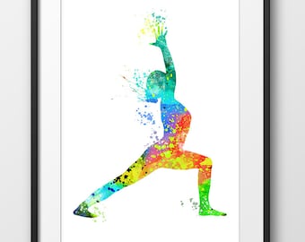 Yoga Print, Yoga Pose Poster, Yoga Watercolor, Yoga Art, Yoga Print, Yoga Decor, Yoga Painting, Yoga Home Decor (A0265)