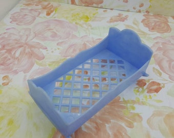 Best Toys Child Cradle Blue Large Scale Miniature Doll House Toy Bedroom