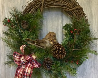 Woodsy Winter Bird Wreath