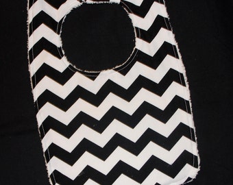 Toddler Bib - Black Chevron Toddler Bib