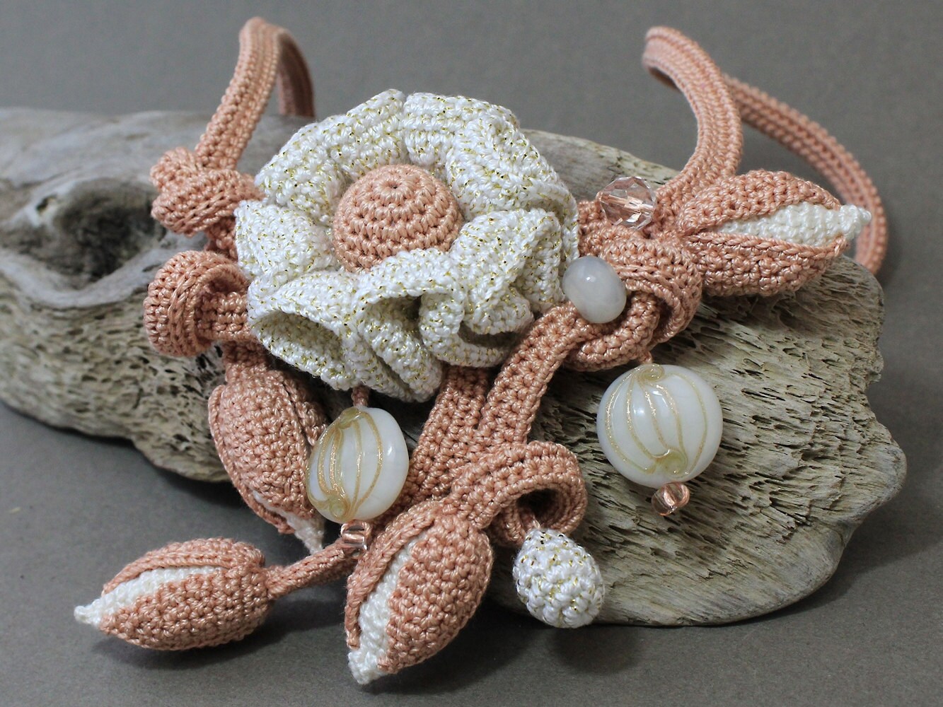 Crochet Necklace Flower Crochet Necklace Crochet Jewelry