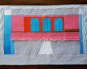 Modern Quilt, Minimalist Quilt, Mini Quilt, Grey Quilt, Quilted Wall Hanging