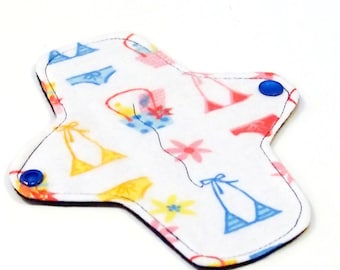 7 inch Reusable Cloth winged ULTRATHIN Pantyliner - Cotton flannel top - Bikini
