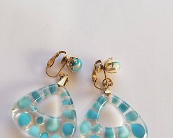 Inside Out Blue Crater Earrings