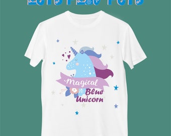 T-Shirt "Magical Blue Unicorn"
