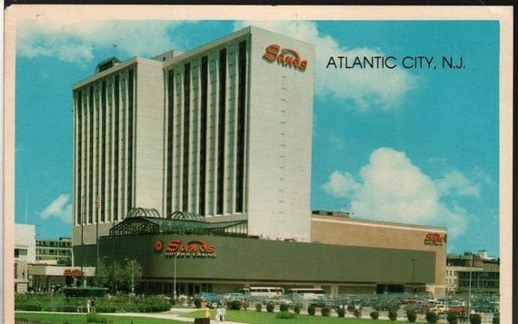 Sands Hotel & Casino + Atlantic City, New Jersey + Vintage Souvenir Postcard
