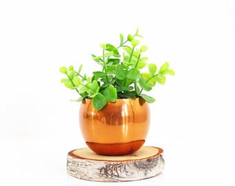 Vintage Copper Planter by Coppercraft Guild / Mid Century Copper Roly Poly Plant Pot / Coppercraft Guild Succulent Planter