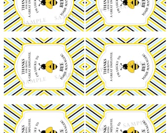 Lucky to BEE Your Manager/Supervisor - Employee Appreciation Labels (Digital Download)