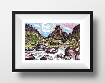 Lihue - illustration - giclee print