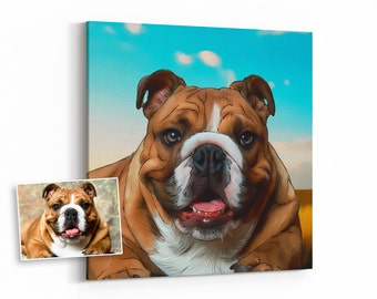Custom digital Pet Portrait, Personalized dog portrait, Cartoon pet portrait, Dog art, Animal portrait, Pet memorial. Pet portrait pop art