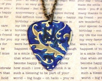 Guitar Pick Necklace for Women, Guitar Pick Jewelry, Music Jewelry, Musician Jewelry, Vintaj Jewelry, 16 to 18 inches, Brass Jewelry