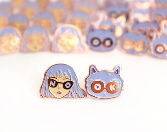 BFF pin set - I like Cats - AndSmile - Cat enamel pin - Cat lapel pin - lapel pin - enamel pin - sassy girl - Pin set - idgaf - Cats