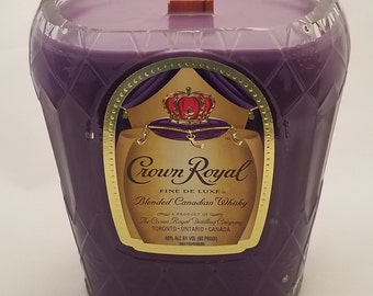 Crown Royal Whiskey Recycled bottle candle