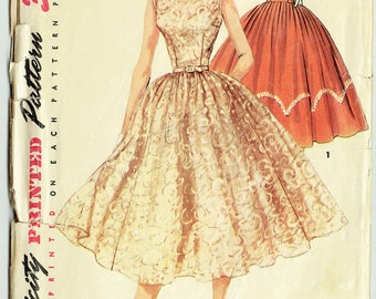 Vintage Sewing Pattern Simplicity 1158 Party Dress 1950s 29 Bust - With FREE Pattern Grading E-Book Included