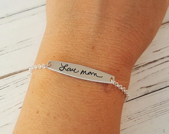 Signature Bracelet • Handwriting Bracelet • Custom Actual Handwriting Jewelry • Memorial Personalized Keepsake Gift