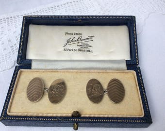 A Vintage Pair of 9ct gold on Silver Cufflinks.