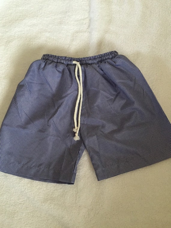 Gingham swim trunks