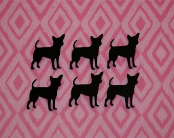 6x laser cut acrylic chihuahua cabochons