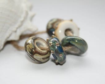 Lampwork beads, glass beads, artist beads, nature, handmade glass beads, 15-16 mm