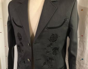 Men's grey rose western jacket - 38