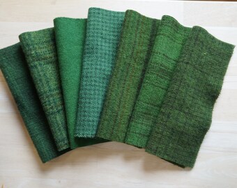 Green Hand Dyed and Felted Wool Fabric Perfect for Quilting, Applique, Rug Hooking and Sewing by Quilting Acres