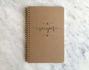 Recipes Journal, Notebook | Recipe Book | Make your own Family Cookbook, heirloom