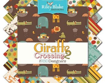 Giraffe Crossing 2 Fat Quarter Bundle by Riley Blake. FQ-6150-15