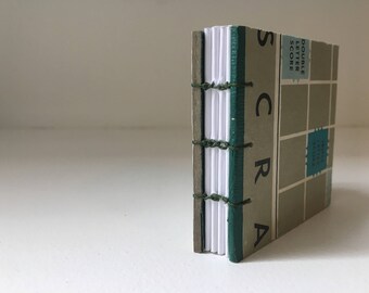 Scrabble Upcycled Game Board Notebook, hand bound - mini