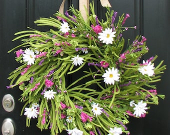 Summer Wreath - Front Door Wreath - White Daisies - Summer Gardens - Daisy Wreaths - Wreaths - Handmade Wreaths