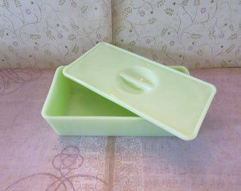 Vintage Jadeite Covered Refrigerator Dish or Box 1930's