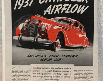 1937 Chrysler Airflow Magazine Ad