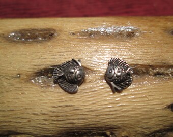 Tiny Sterling Sunfish Stud Earrings