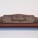 Antique hand carved large raw wood tabernacle with applied floral ornament