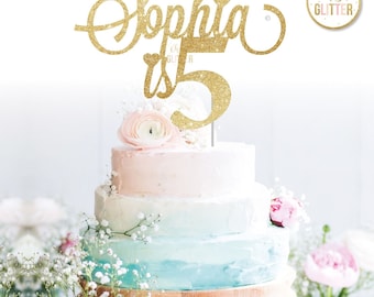 Customised cake topper, Birthday, Gold cake topper, glitter cake topper, custom, personalised, birthday, one two three four five six 1 2 3 4