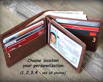 Mens Wallet - Fathers Day Gift - Fathers Gift - Mens Personalized Wallet - Father Gift - Mens Leather Wallets Dad - Mens Wallet -Toffee-7745