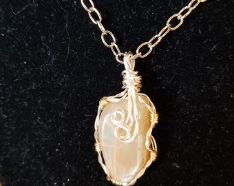 Peach moonstone necklace