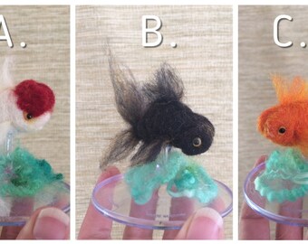 Needle Felted Goldfish Globes