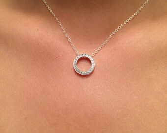 Dainty Circle Necklace / sterling silver or gold filled necklace / karma necklace / infinity necklace
