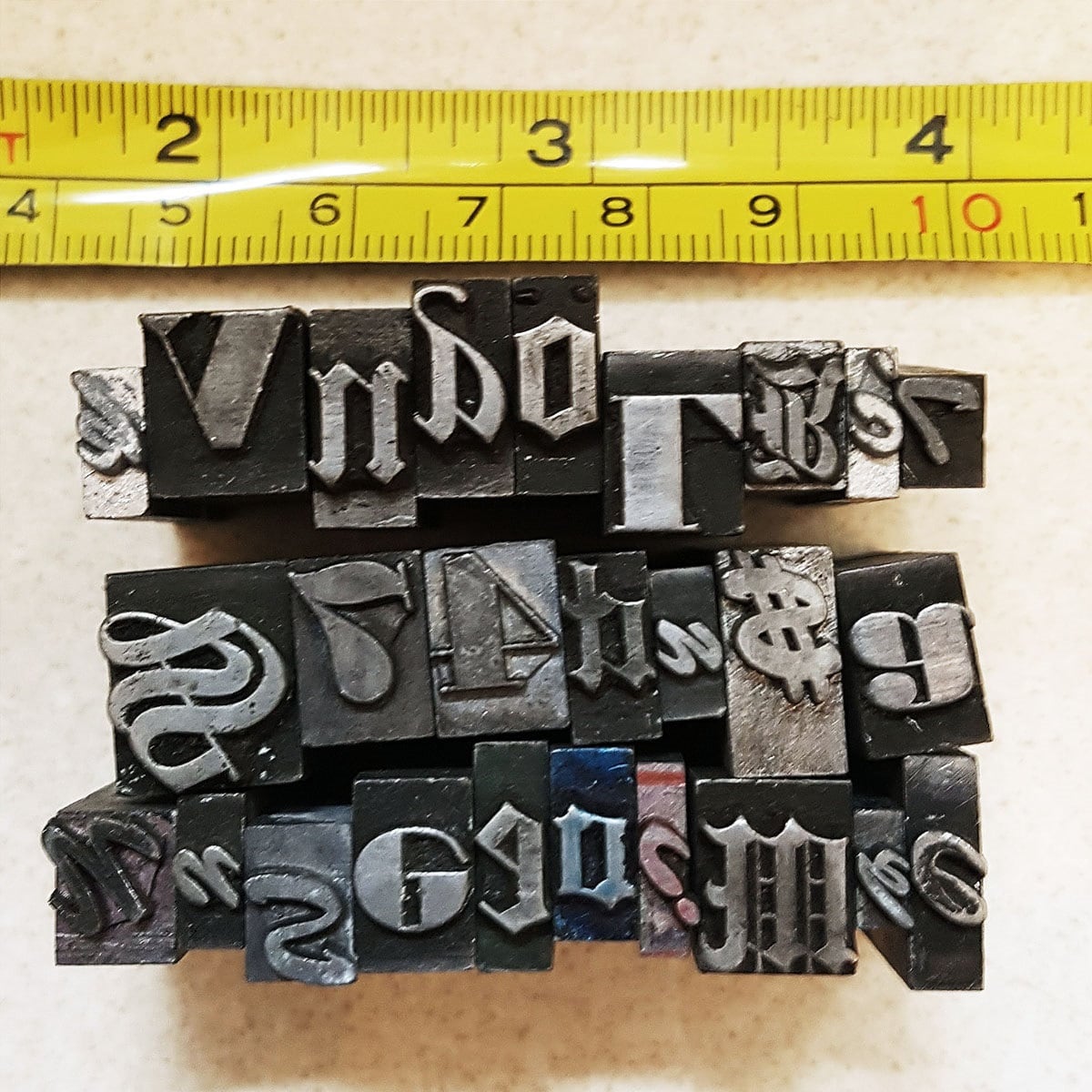 Antique Letterpress Typeset Metal Printing Blocks 1 Pound