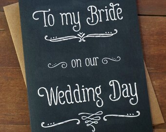 To my Bride Card Groom to Bride Card To My Bride On Our Wedding Day Card Letter to Bride Letters Bride Gift From Groom Card for Bride Sweet