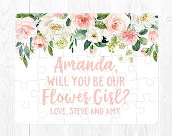 Flower Girl Proposal Card Flower Girl Puzzle Proposal Will You Be My Flower Girl Proposal Puzzle Flower Girl Proposal Gift Pink Green Cute
