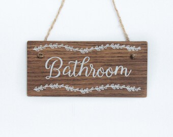 Wooden Bathroom Sign. Bathroom Door Sign Rustic Bathroom Wooden Bathroom Sign. Bathroom Door Sign Rustic Bathroom