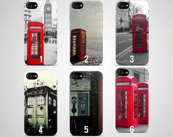 London telephone booth phone case iphone case 8 plus 7 X 6 6s 5 5s se s galaxy samsung case s8 s7 edge s6 s5 s9 note 4 cover gift box red