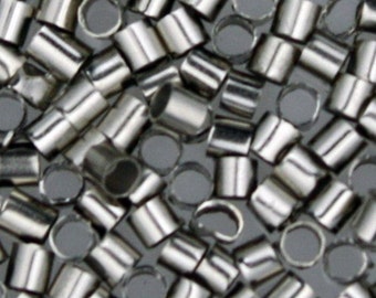500 pcs rhodium plated crimp tube - 2x2mm