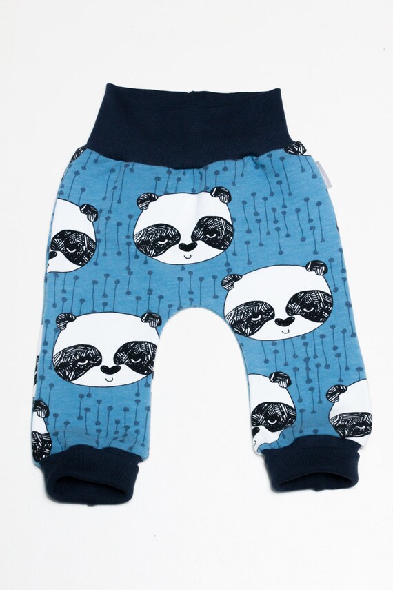 Baby pants panda toddler pants kids pants cuff pants knit