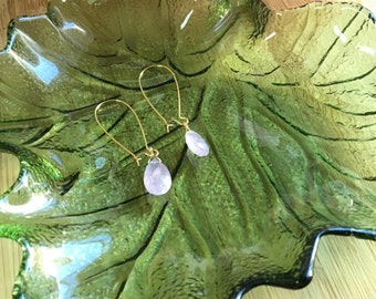 Purple stone dangle earrings